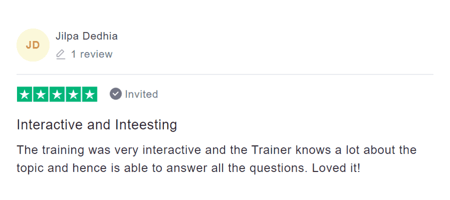 productpeople.net - Interactive and Interesting The training was very interactive and the Trainer knows a lot about the topic and hence is able to answer all the questions. Loved it! productpeople.net - Interactive and Interesting The training was very interactive and the Trainer knows a lot about the topic and hence is able to answer all the questions. Loved it!