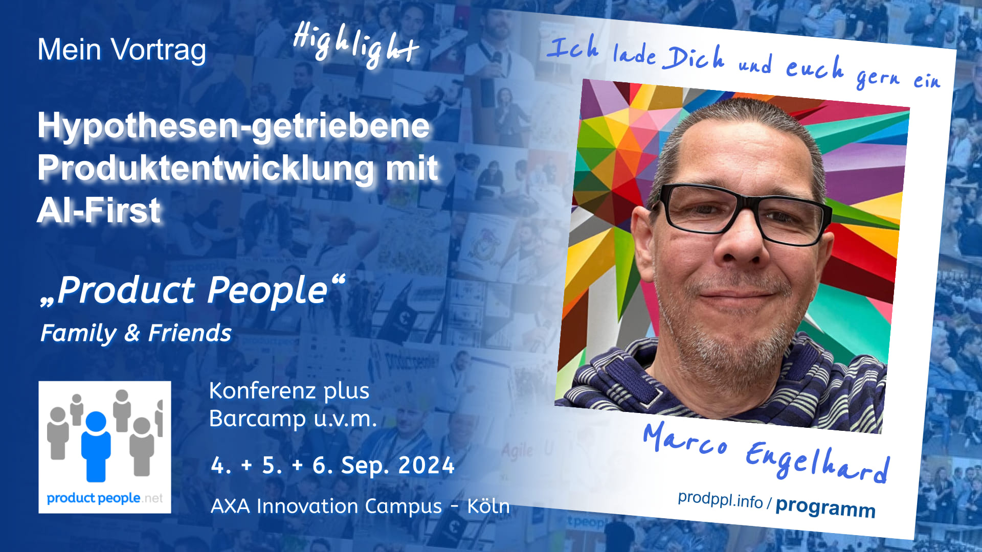 „Hypothesen-getriebene Produktentwicklung mit AI“ – AI-First Ansatz für Product-Manager & Product-Owner – Zielgruppe: Produkt Verantwortliche – PM, PO (Einsteiger, Fortgeschrittene) 💡 Vortrag (90 Min) von Marco Engelhard – CEO @ Turing 42 GmbH 💎 Highlight der „Product People“ – Family & Friends 💙 Konferenz ‑ Köln 2024 „Hypothesen-getriebene Produktentwicklung mit AI“ - AI-First Ansatz für Product-Manager & Product-Owner - Zielgruppe: Produkt Verantwortliche - PM, PO (Einsteiger, Fortgeschrittene) 💡 Vortrag (90 Min) von Marco Engelhard - CEO @ Turing 42 GmbH 💎 Highlight der „Product People“ - Family & Friends 💙 Konferenz ‑ Köln 2024
